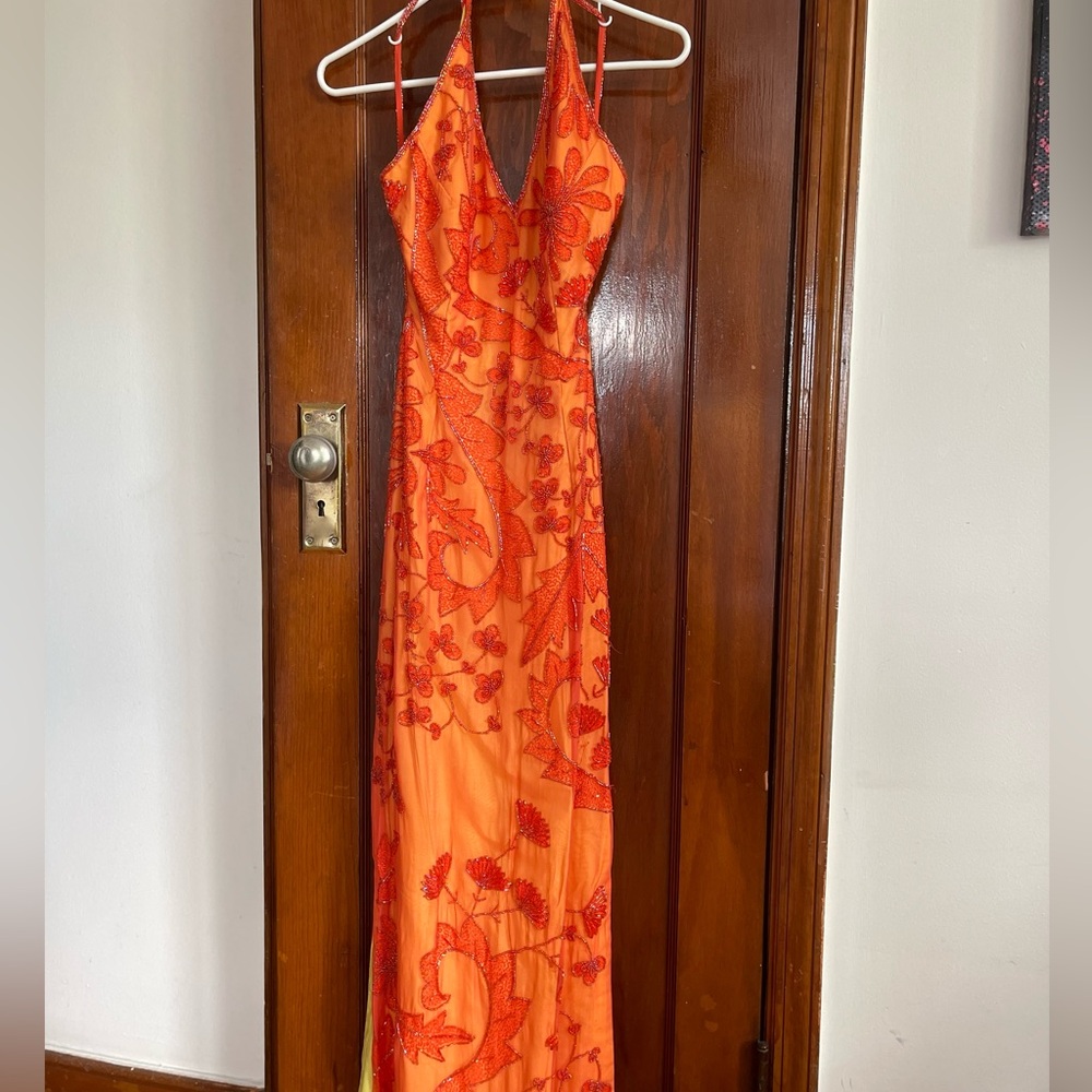 Vibrant Orange Chemise with Red Embroidery - Picture 5 of 10